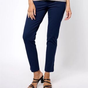 Isaac Mizrahi Live! Tall 24/7 Stretch High Waisted Pant Dark Navy 30W